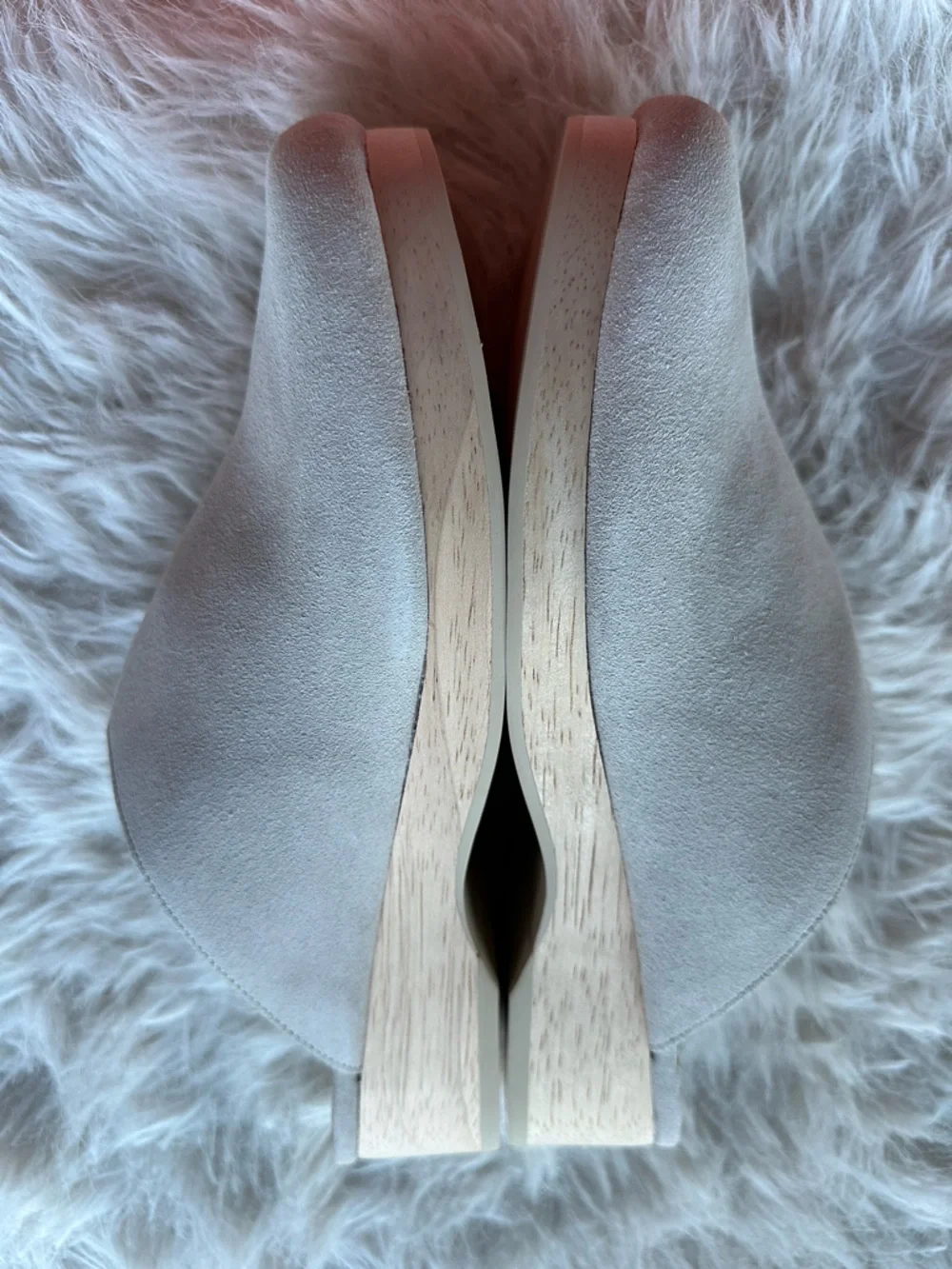 Villa Rouge Valencia Minimalist Light Grey mules Suede Slip-On Clog - Picture 13 of 16